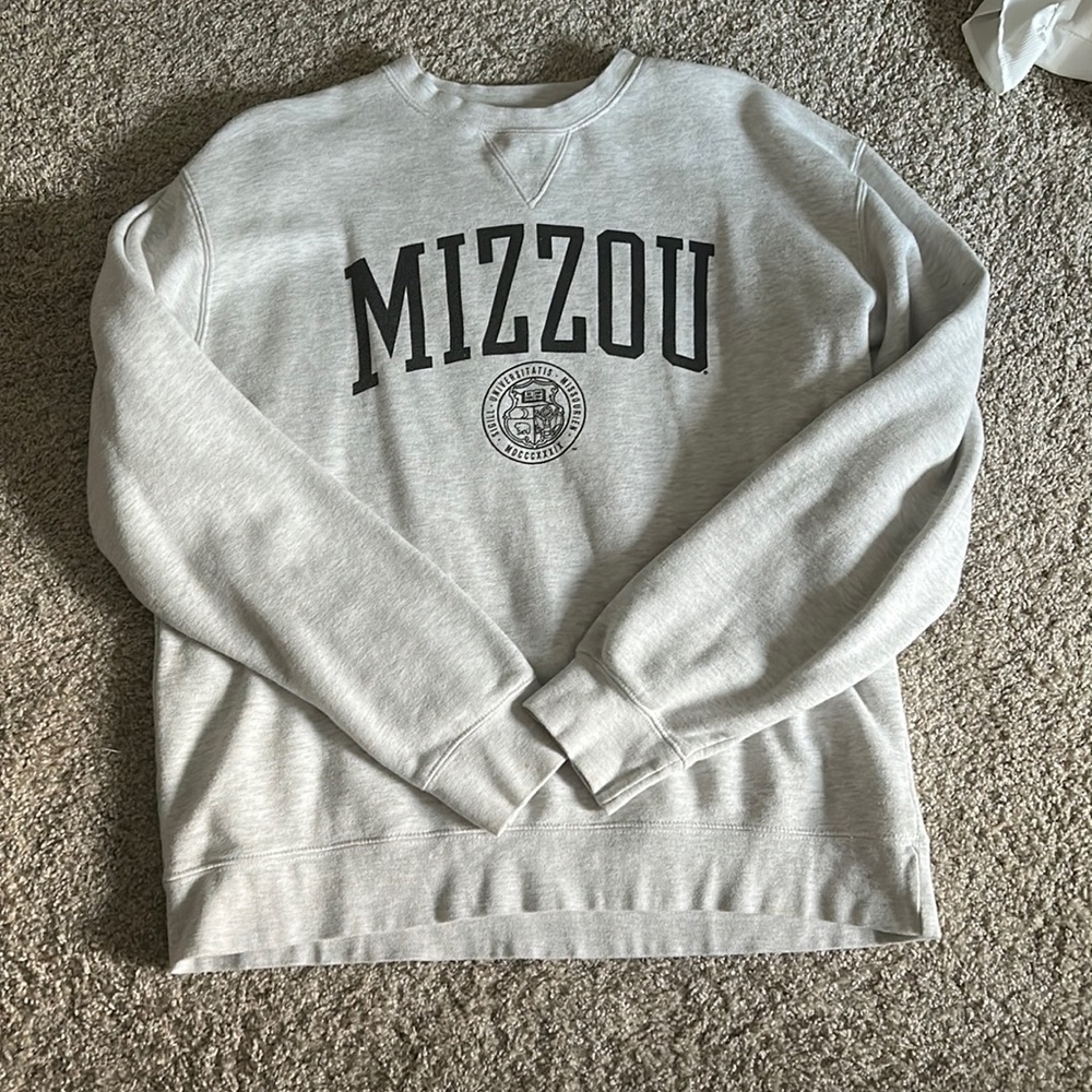 mizzou light gray crew neck